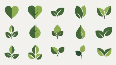 Yaprak vektörü tasarım illüstrasyonunun kümesi