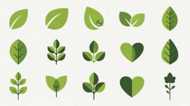 yeşil yaprak simgesi seti