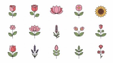 Çeşitli tasarım elementleriyle fikirleri ve yenilikleri sembolize eden ampullerin birden fazla çizimi