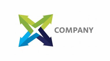 Şekil verilmiş oklar logo sembolü oluşturuyor.