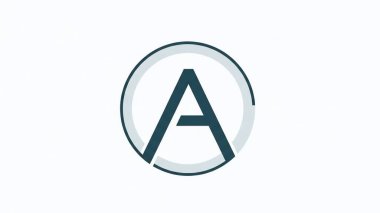 Dairesel çerçevenin içinde biçimlendirilmiş harf A