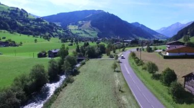 Havadan görünümü, Salzburg, Avusturya Rauris vadi Panorama