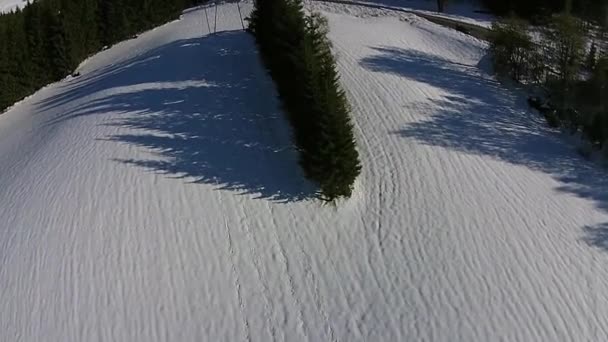 Vista aérea de las montañas en los Alpes, — Vídeos de Stock