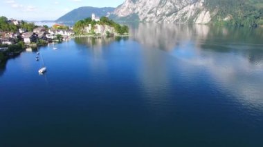 traunsee Yaz Gölü Panoraması (Avusturya).