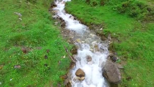 Rivier, in de Alpen, Oostenrijk berg rauris — Stockvideo