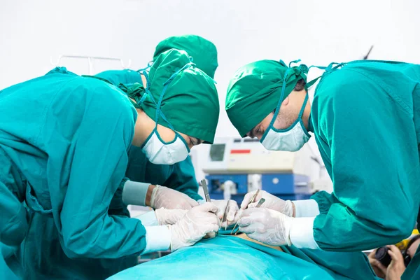 Doktorlar Hastaları Ameliyathanede Tedavi Ediyorlar Cerrah Ekibi Ameliyathanede Çalışıyor Cerrah — Stok fotoğraf