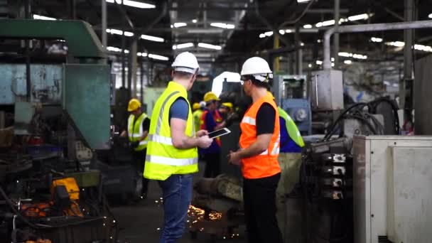 Young Man Engineer Working Tablet Computer Technologist Tablet His Hands — Stock Video