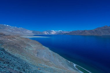 Beautiful landscape of the Pangong Tso Lake in Ladakh. Pangong lake in Ladakh region, India