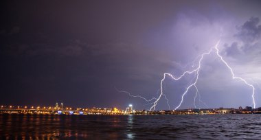 Lightning in the city clipart