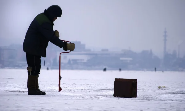 Pesca invernale Foto Stock Royalty Free