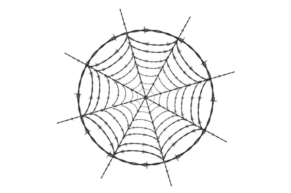 Spinnweben auf weißem Hintergrund — Stockfoto