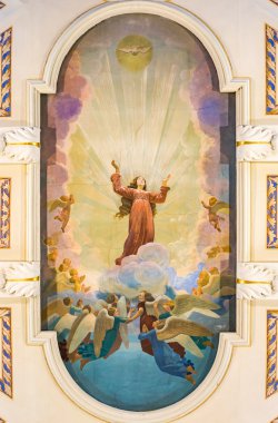 Yeni bir Hıristiyan kilise dekore edilmiş resim tavan.