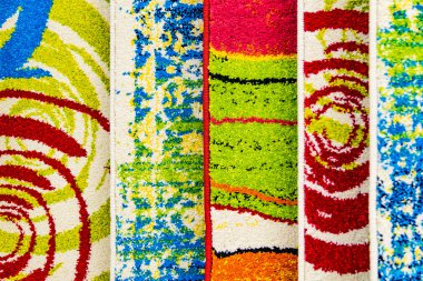 Ayrıntı renkli yün halı.