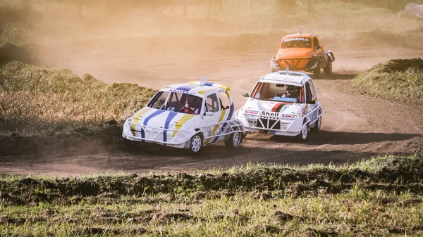 Cars during a "stock car cross" free demostration. — Stock Photo, Image