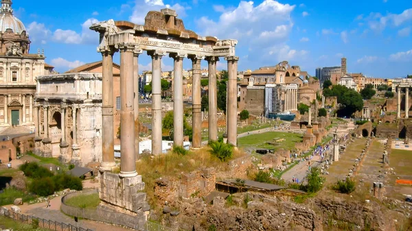 Forum Romanum v noci, Řím, Itálie — Stock fotografie