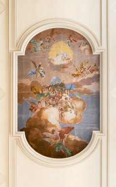 Bir kilise, Saint Anthony Abbot tavanda fresco.