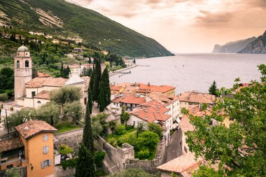 Panorama Torbole, Lake Garda, İtalya.