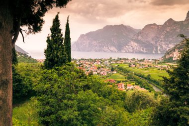 Panorama Torbole, Lake Garda, İtalya.