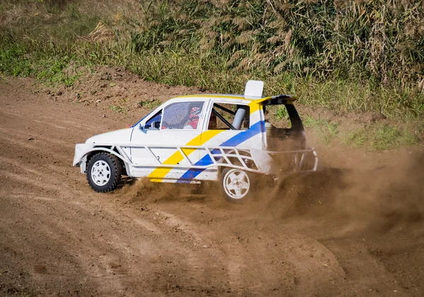 Car during a "stock car cross" free demostration. — Stock Photo, Image