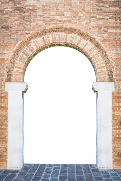 Klenutý vchod středověké paláce vhodné jako rám. — Stock fotografie