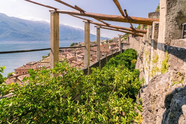 Limone sul Garda, İtalya için eski limon ev. — Stok fotoğraf