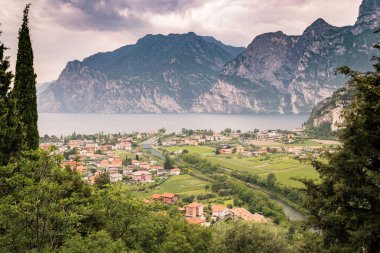 Panorama Torbole, Lake Garda, İtalya.