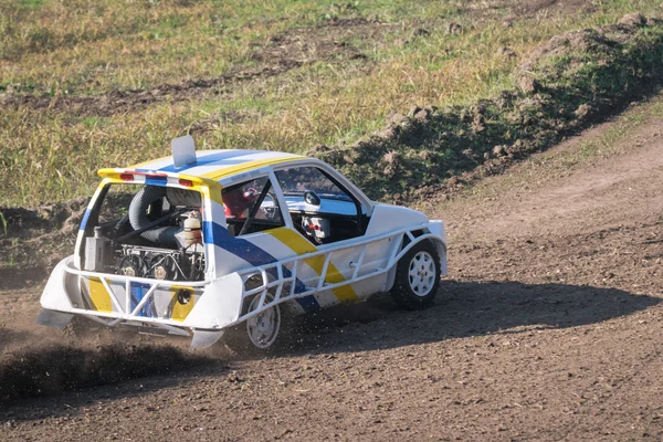 Car during a "stock car cross" free demostration. — Stock Photo, Image