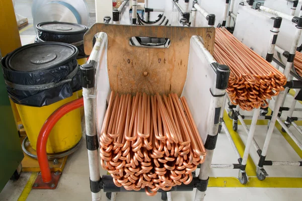Copper tubes for heat exchanger — Stock Photo, Image