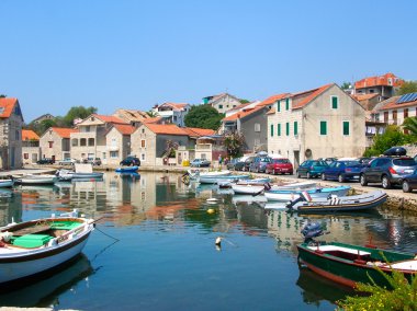 Vrboska Hvar, Hırvatistan'ın adanın küçük bir liman