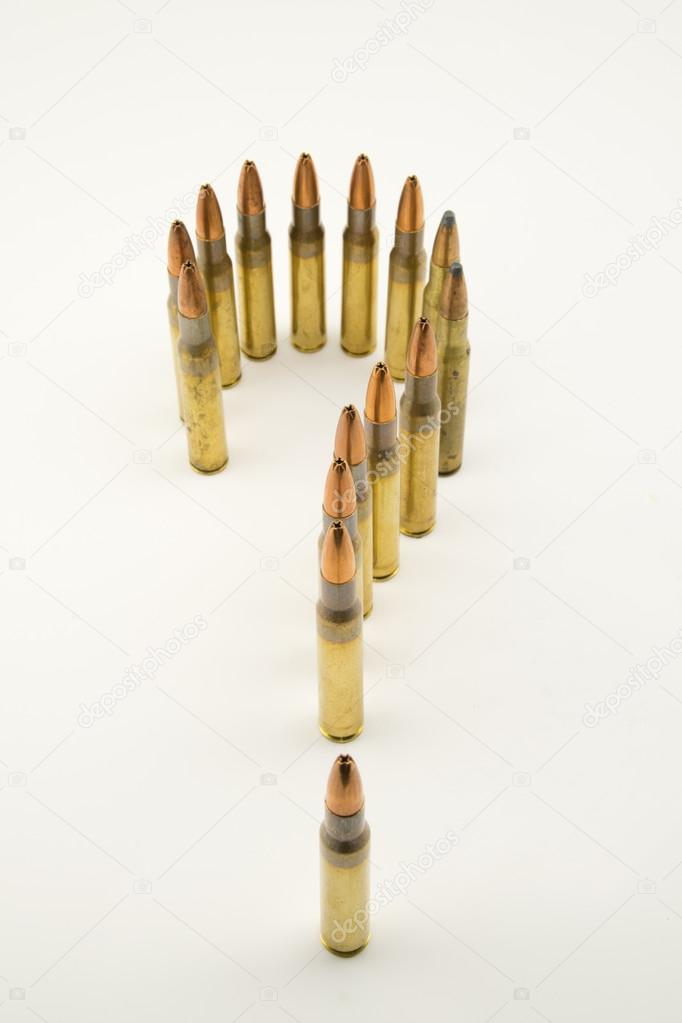 bullets positioned as a question mark