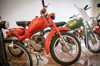 Exhibition of vintage motorcycles clipart