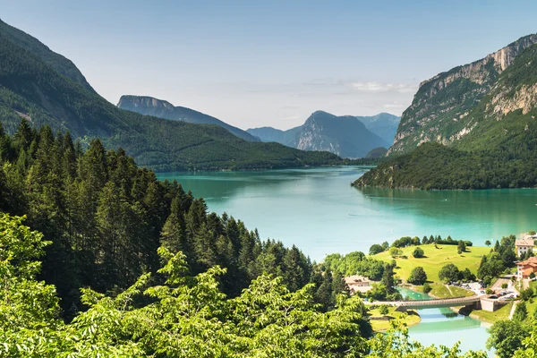 stock image Lake Molveno, elected most beautiful lake in Italy.