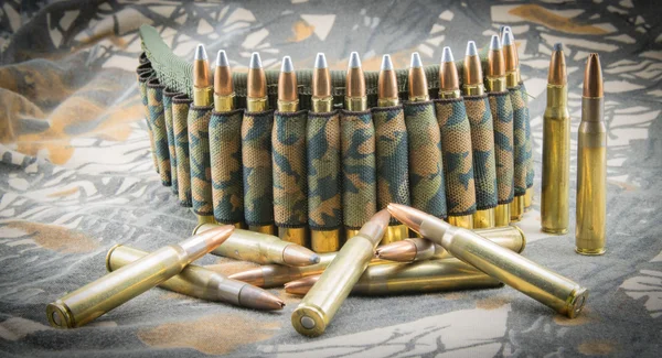 Camouflage ammunition belt. — Stock Photo, Image