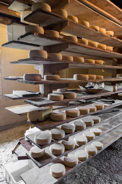 Cabaña alpina que produce quesos caseros . —  Fotos de Stock