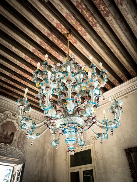 Antique chandelier of blown glass. — Stock Photo, Image
