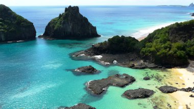 fernando noronha Beach'te. Bahia yapmak porcos, Brezilya.