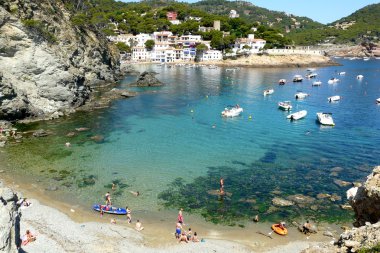 S'Eixugador small beach close to beautiful village and beach of Sa Tuna, Mediterranean sea, Catalonia, Spain clipart