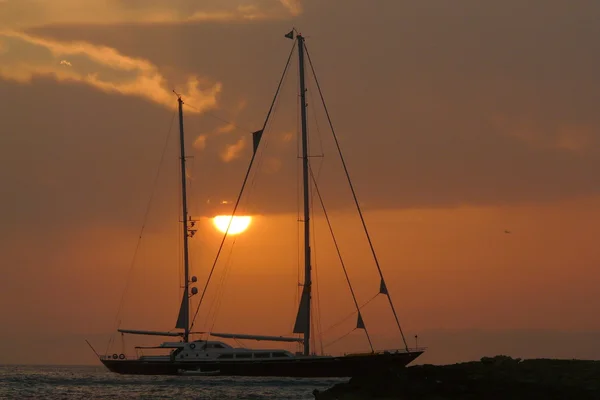 Günbatımı Ses Illetes plaj Formentera, Balear Adaları, İspanya — Stok fotoğraf
