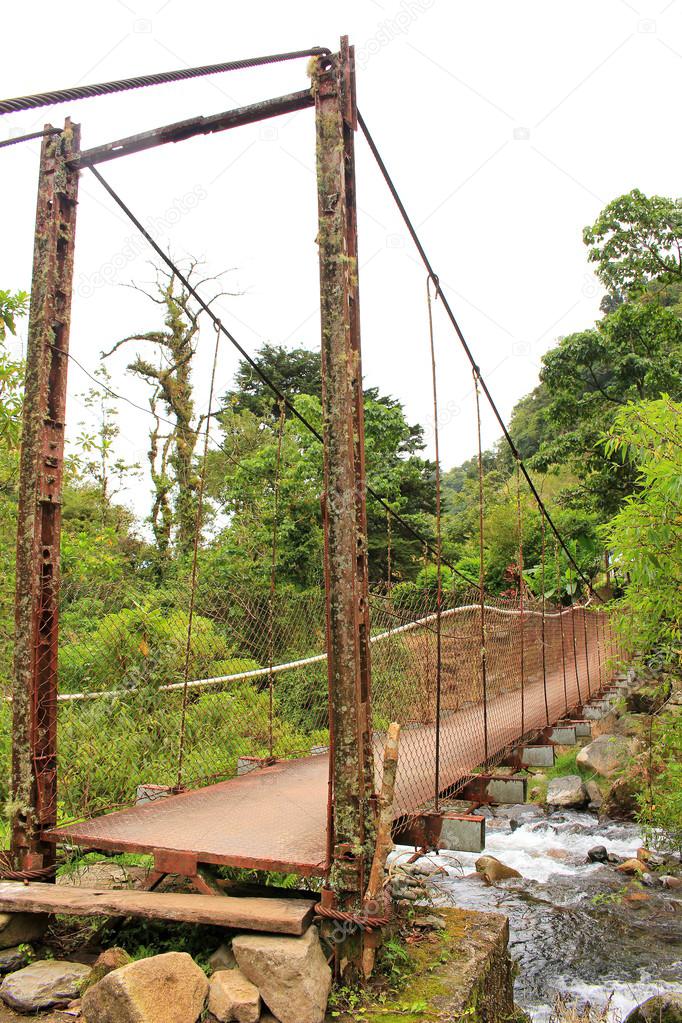 Metal bridge on the way to Pozos de la Caldera village, Panama.