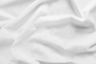 Desen dokusu buruşmuş beyaz kumaş arkaplanı