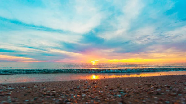 Úžasná Pláž Západ Slunce Letní Přírodní Oceán Krajinakoh Chang Thajsko — Stock fotografie