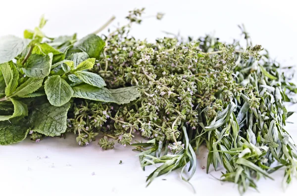 Beyaz arka plan üzerinde izole taze otlar