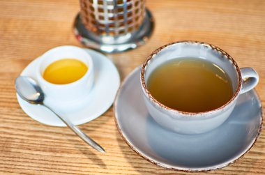 Fincan çay ve çaydanlık Cafe ahşap tablo