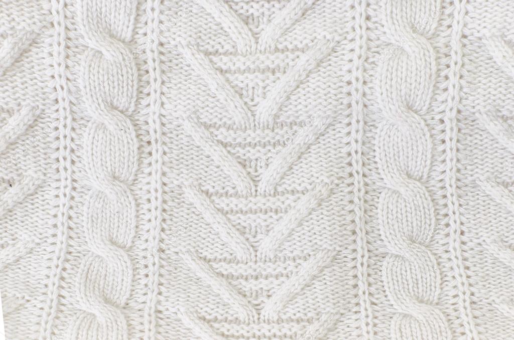 White knitted texture, woolen fabric close up