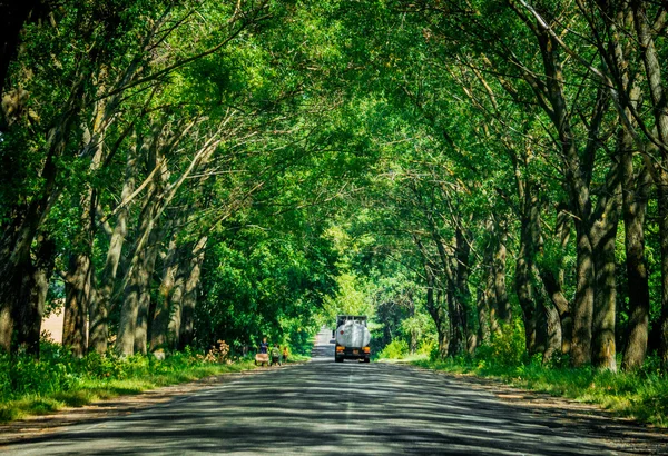 Old country road. Transportu na obszarach wiejskich w Europie — Zdjęcie stockowe