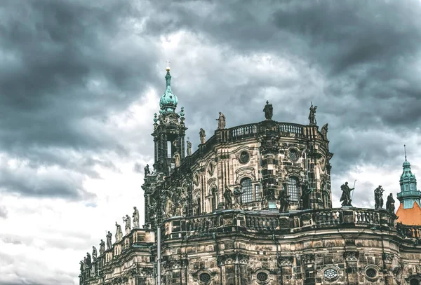 Hofkirche Antigua Catedral Luterana Severa Dresde Alemania Una Muestra Cultura — Foto de Stock