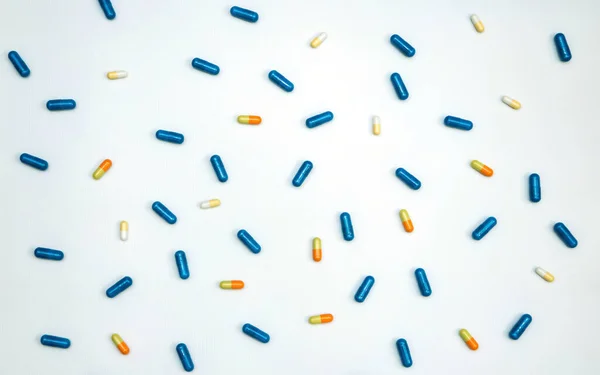 Piller Och Vitaminer Upprätthålla Immunitet Och Förebyggande Sjukdomar — Stockfoto