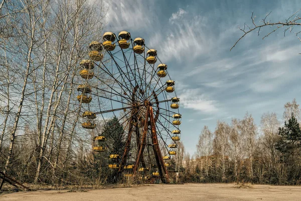 Oud Reuzenrad Het Spookstadje Pripyat Gevolgen Van Het Ongeval Kerncentrale — Stockfoto