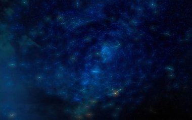 Beyaz yıldızlı soyut mavi arkaplan