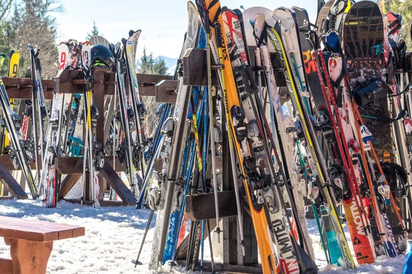Dorf Palianytsa Gebiet Ivanofrankivsk Ukraine Januar 2021 Skifahrer Und Snowboarder — Stockfoto